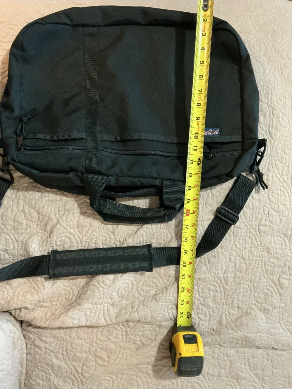 Jansport Black Laptop Messenger Bag with Adjustable Strap